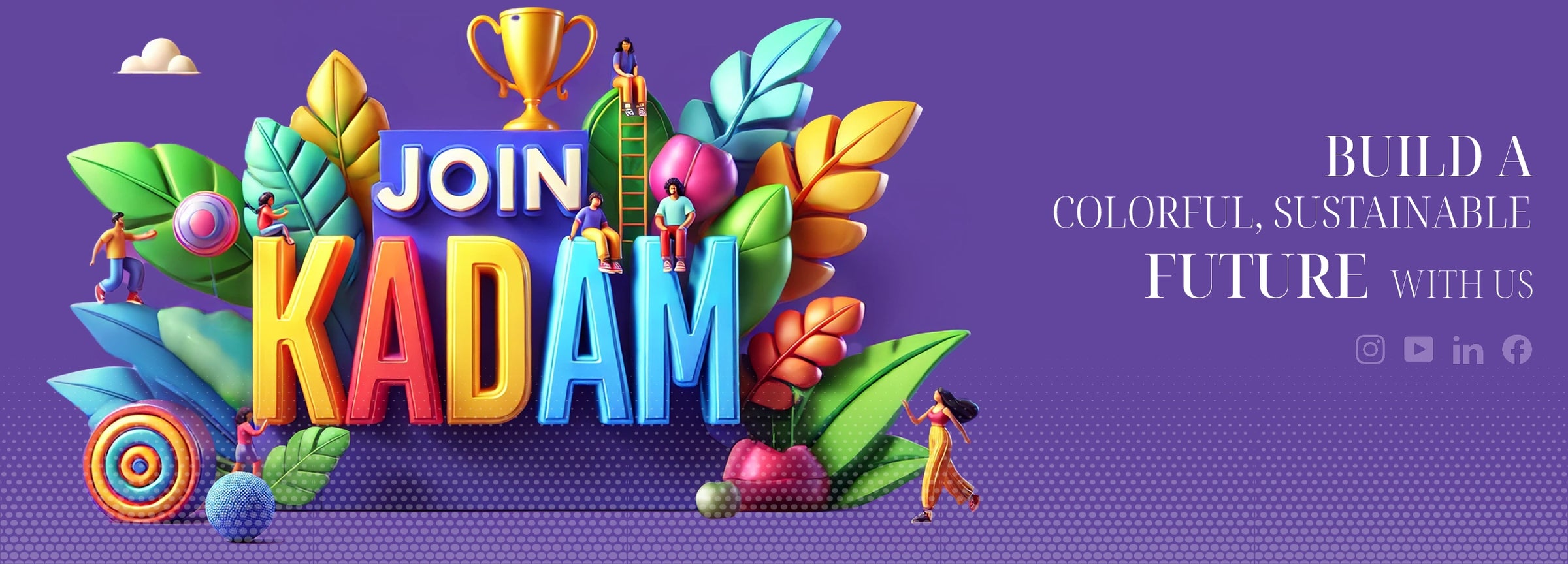Kadam Colors website career banner image with text on "Join Kadam & build Colorful, Sustainable Future With Us"