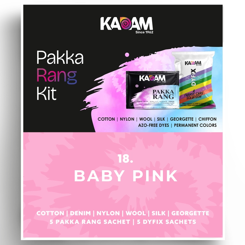 Kadam Pakka Rang Kit- Baby Pink Hot Water Fabric Dye – KadamColors