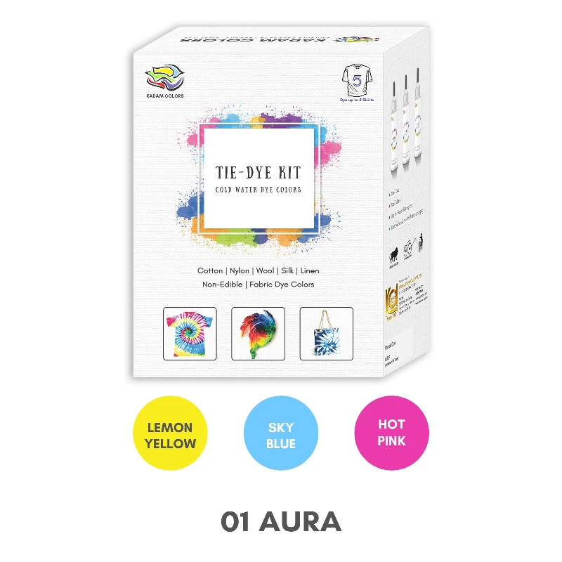 Tie-Dye Kit with pre-measured dye bottles – perfect for DIY fabric art and colorful designs.