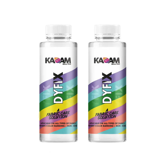 Kadam Color's DyFix Bottles of 300 gram. DyFix is color fixer solution to stop color bleeding.