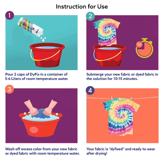 Pouring Kadam DyFix solution into water to prepare fabric treatment for preventing color bleeding