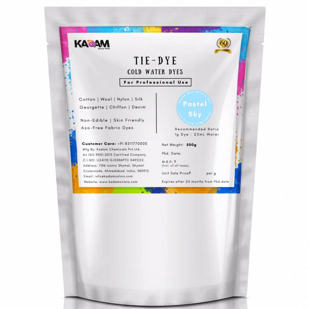 Pastel Sky shade cold water dye pouch by Kadam Colors.