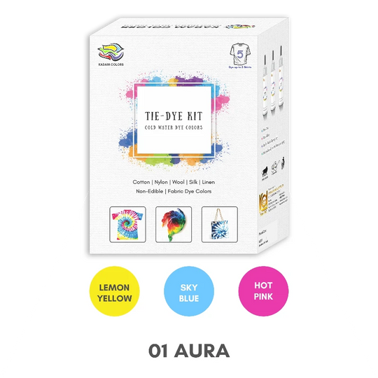 Tie-Dye Kit with pre-measured dye bottles – perfect for DIY fabric art and colorful designs.
