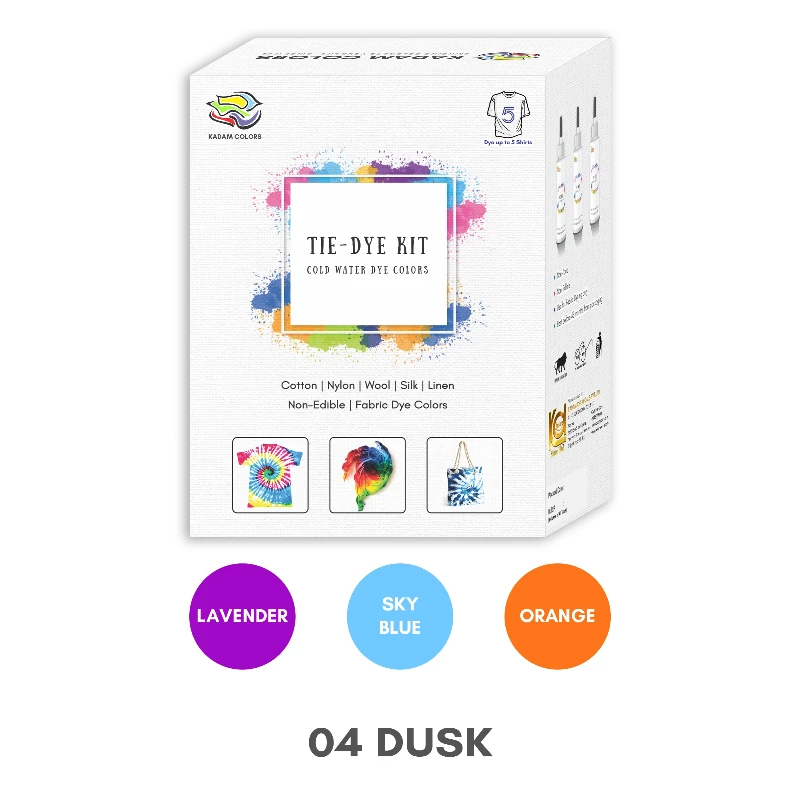 Easy-to-use Tie-Dye Kit with ready-to-mix dye bottles for fabric coloring and design.
