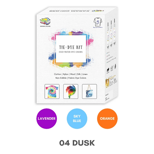 Easy-to-use Tie-Dye Kit with ready-to-mix dye bottles for fabric coloring and design.
