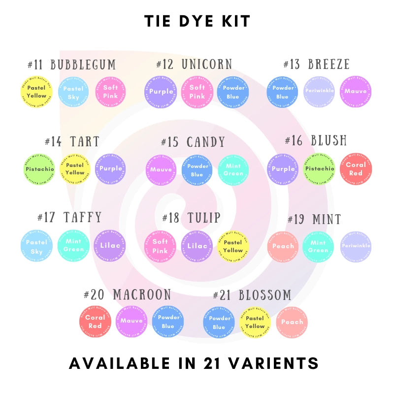 DIY Tie-Dye Kit with pre-filled dye bottles – create unique and personalized fabric patterns.
