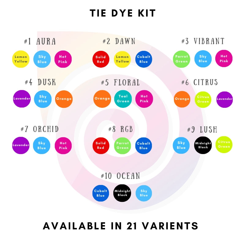 Complete Tie-Dye Kit for beginners and professionals – vibrant colors for creative patterns.
