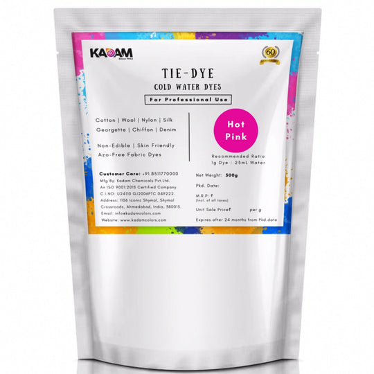 Hot Pink shade cold water dye pouch by Kadam Colors.