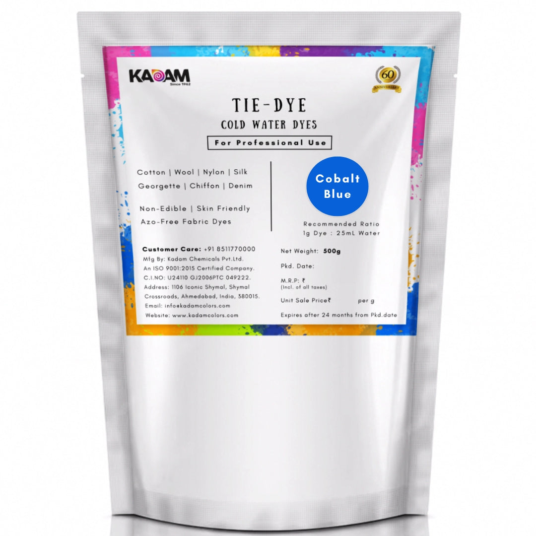 Cobalt Blue shade cold water dye pouch by Kadam Colors.