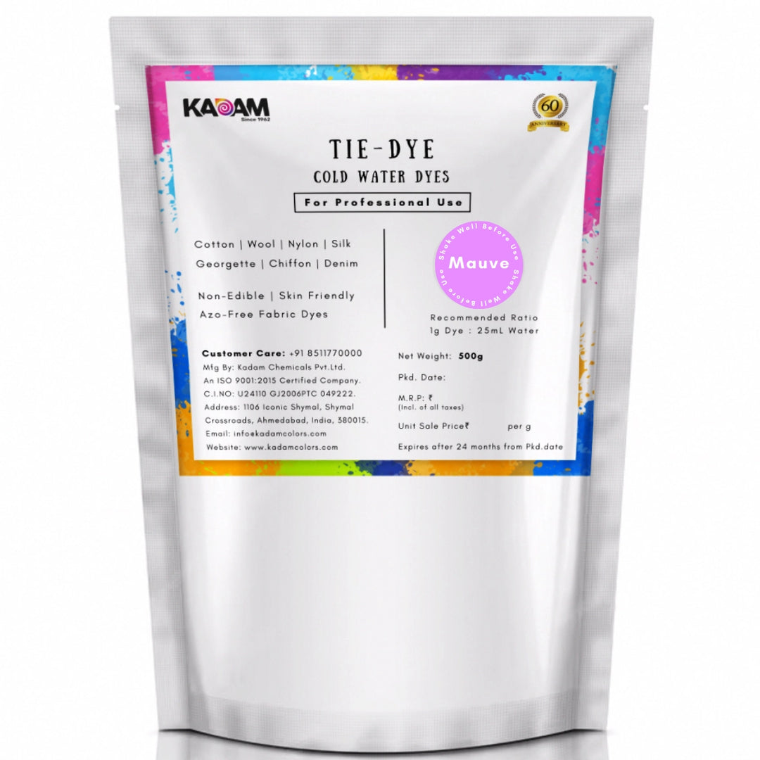 Mauve shade cold water dye pouch by Kadam Colors.