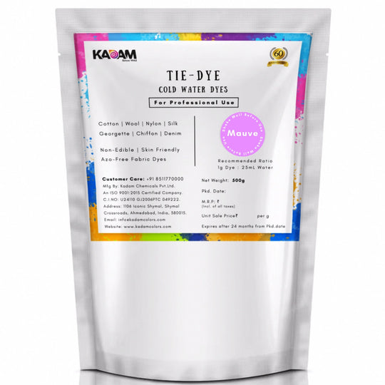 Mauve shade cold water dye pouch by Kadam Colors.