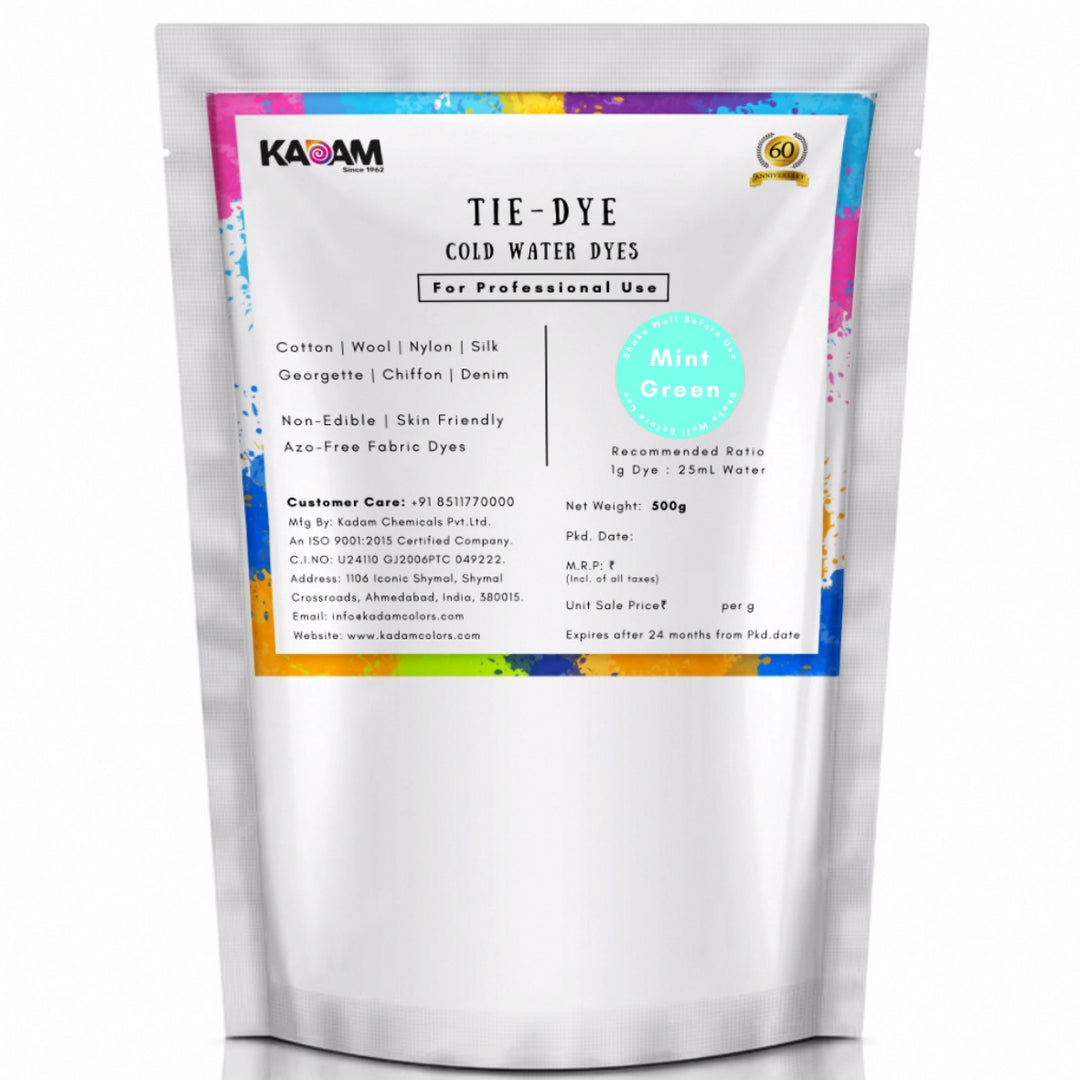 Mint Green shade cold water dye pouch by Kadam Colors.