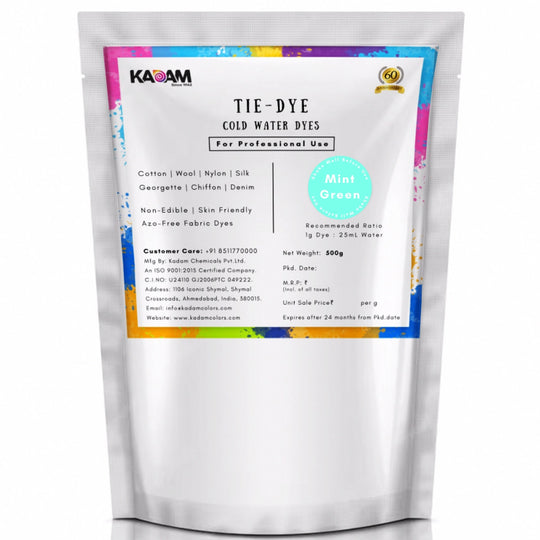 Mint Green shade cold water dye pouch by Kadam Colors.