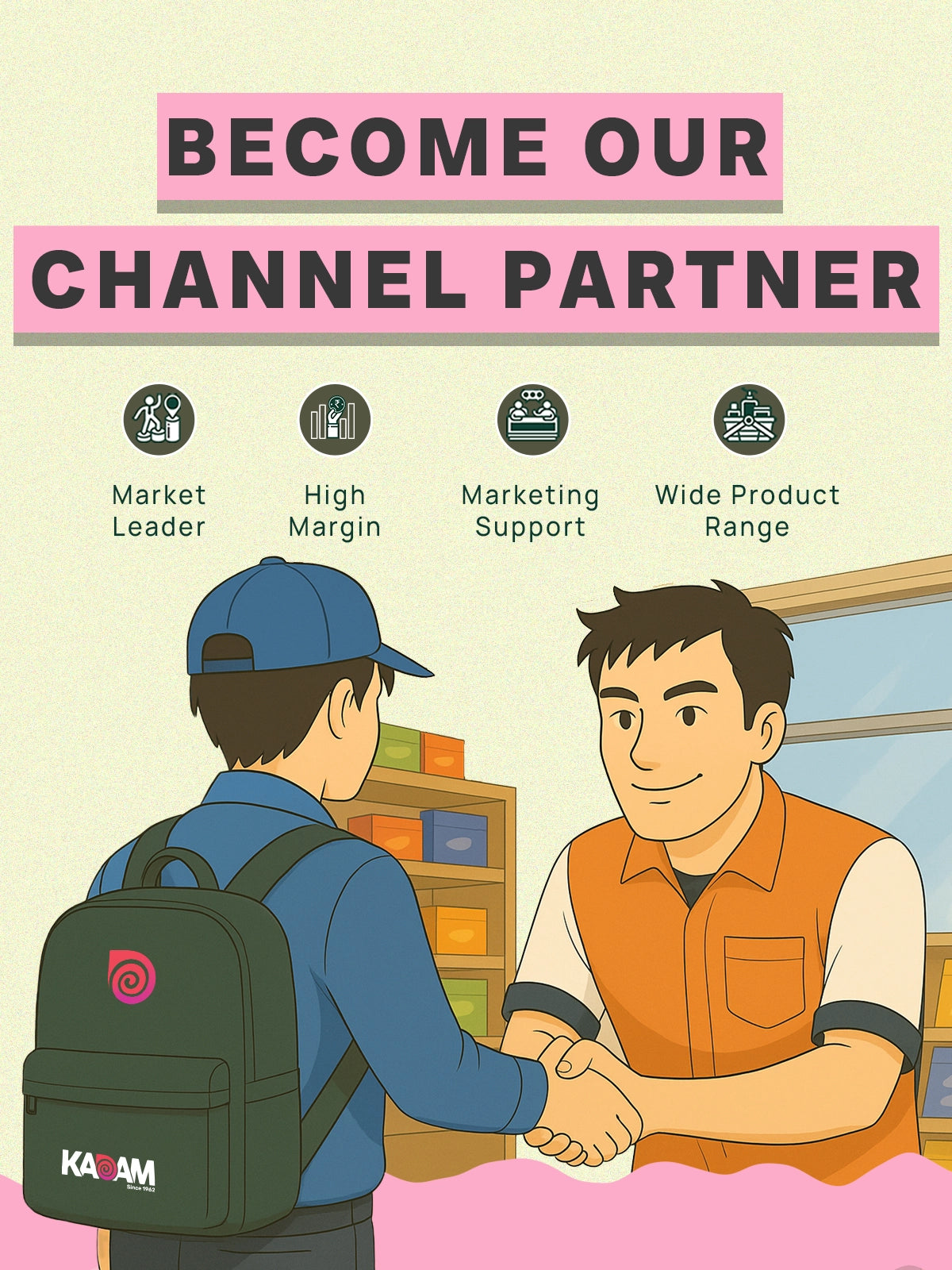 Partner with Kadam Colors—become a channel partner and enjoy high margins, wide product range, and marketing support.