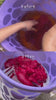 Before and after using Kadam DyFix sachet to stop color bleeding—see petticoat wash go from tinted to clear water.